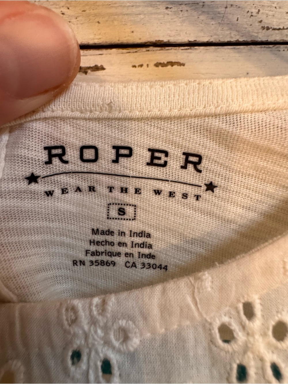 Roper White Eyelet Western-Inspired Women's Blouse